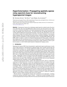 HyperColorization: Propagating spatially sparse noisy spectral clues for
  reconstructing hyperspectral images