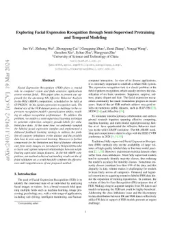 Exploring Facial Expression Recognition through Semi-Supervised
  Pretraining and Temporal Modeling