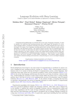 Language Evolution with Deep Learning