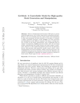 GetMesh: A Controllable Model for High-quality Mesh Generation and
  Manipulation