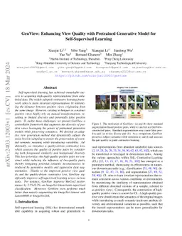 GenView: Enhancing View Quality with Pretrained Generative Model for
  Self-Supervised Learning