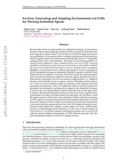 EnvGen: Generating and Adapting Environments via LLMs for Training
  Embodied Agents