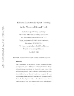 Fairness Evaluation for Uplift Modeling in the Absence of Ground Truth