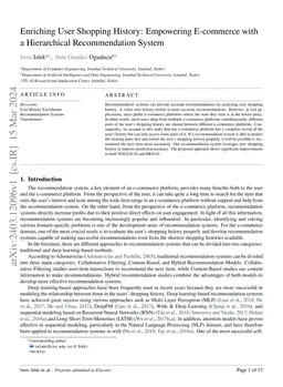 Enriching User Shopping History: Empowering E-commerce with a
  Hierarchical Recommendation System