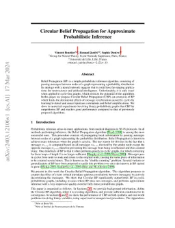 Circular Belief Propagation for Approximate Probabilistic Inference