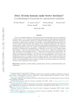 Does AI help humans make better decisions? A methodological framework
  for experimental evaluation
