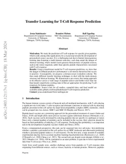 Transfer Learning for T-Cell Response Prediction