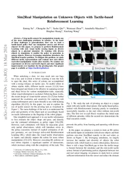 Sim2Real Manipulation on Unknown Objects with Tactile-based
  Reinforcement Learning