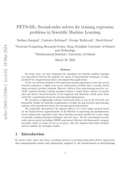 PETScML: Second-order solvers for training regression problems in
  Scientific Machine Learning