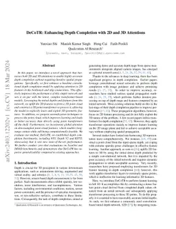 DeCoTR: Enhancing Depth Completion with 2D and 3D Attentions