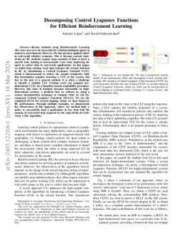 Decomposing Control Lyapunov Functions for Efficient Reinforcement
  Learning