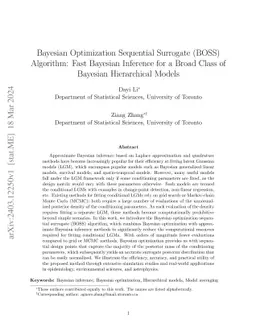 Bayesian Optimization Sequential Surrogate (BOSS) Algorithm: Fast
  Bayesian Inference for a Broad Class of Bayesian Hierarchical Models