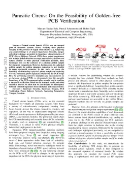 Parasitic Circus:On the Feasibility of Golden Free PCB Verification