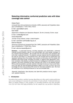 Selecting informative conformal prediction sets with false coverage rate
  control