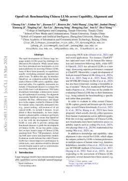 OpenEval: Benchmarking Chinese LLMs across Capability, Alignment and
  Safety
