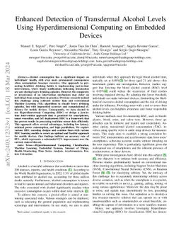 Enhanced Detection of Transdermal Alcohol Levels Using Hyperdimensional
  Computing on Embedded Devices