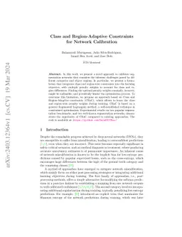 Class and Region-Adaptive Constraints for Network Calibration