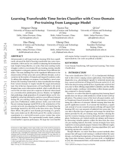 Learning Transferable Time Series Classifier with Cross-Domain
  Pre-training from Language Model