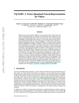 VQ-NeRV: A Vector Quantized Neural Representation for Videos