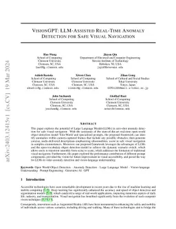 VisionGPT: LLM-Assisted Real-Time Anomaly Detection for Safe Visual
  Navigation