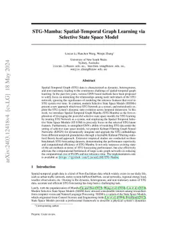 STG-Mamba: Spatial-Temporal Graph Learning via Selective State Space
  Model