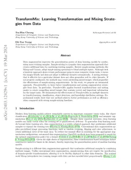 TransformMix: Learning Transformation and Mixing Strategies from Data
