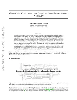 Geometric Constraints in Deep Learning Frameworks: A Survey