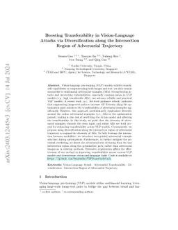 Boosting Transferability in Vision-Language Attacks via Diversification
  along the Intersection Region of Adversarial Trajectory