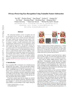 Privacy-Preserving Face Recognition Using Trainable Feature Subtraction