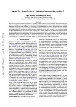 When Do "More Contexts" Help with Sarcasm Recognition?