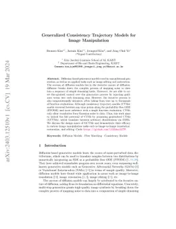 Generalized Consistency Trajectory Models for Image Manipulation