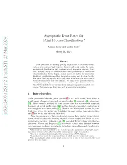 Asymptotic Error Rates for Point Process Classification