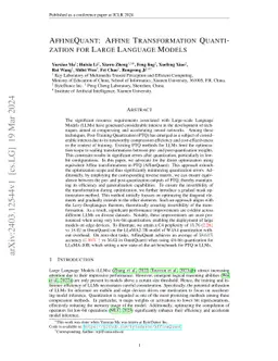 AffineQuant: Affine Transformation Quantization for Large Language
  Models