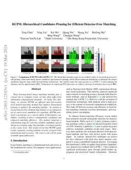 HCPM: Hierarchical Candidates Pruning for Efficient Detector-Free
  Matching