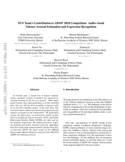 SUN Team's Contribution to ABAW 2024 Competition: Audio-visual
  Valence-Arousal Estimation and Expression Recognition