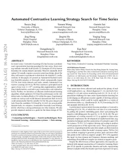 Automated Contrastive Learning Strategy Search for Time Series