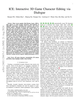 ICE: Interactive 3D Game Character Editing via Dialogue