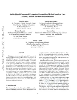 Audio-Visual Compound Expression Recognition Method based on Late
  Modality Fusion and Rule-based Decision