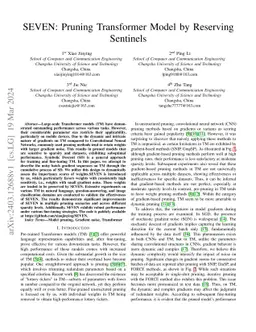 SEVEN: Pruning Transformer Model by Reserving Sentinels