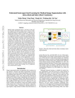 Federated Semi-supervised Learning for Medical Image Segmentation with
  intra-client and inter-client Consistency