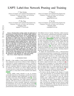 LNPT: Label-free Network Pruning and Training