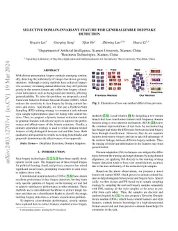 Selective Domain-Invariant Feature for Generalizable Deepfake Detection