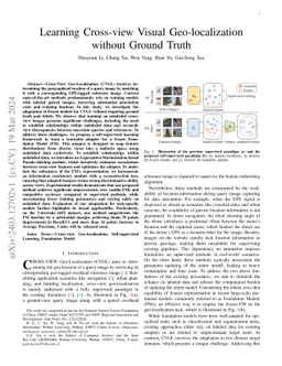 Learning Cross-view Visual Geo-localization without Ground Truth
