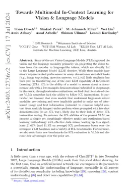 Towards Multimodal In-Context Learning for Vision & Language Models