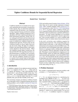 Tighter Confidence Bounds for Sequential Kernel Regression