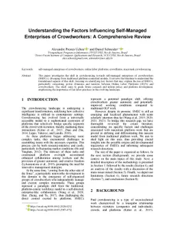 Understanding the Factors Influencing Self-Managed Enterprises of
  Crowdworkers: A Comprehensive Review