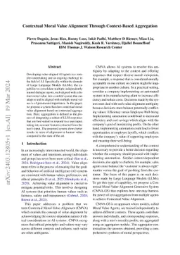 Contextual Moral Value Alignment Through Context-Based Aggregation