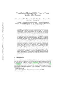 VisualCritic: Making LMMs Perceive Visual Quality Like Humans