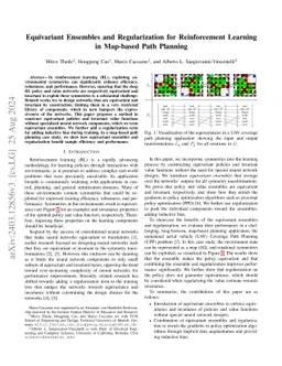 Equivariant Ensembles and Regularization for Reinforcement Learning in
  Map-based Path Planning