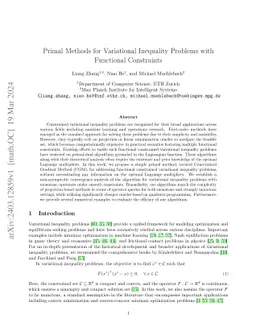 Primal Methods for Variational Inequality Problems with Functional Constraints